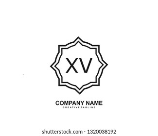 XV initial logo template vector