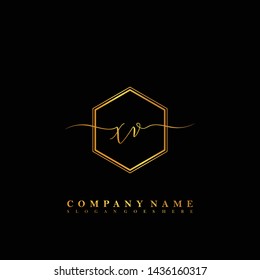 XV Initial luxury handwriting logo vector