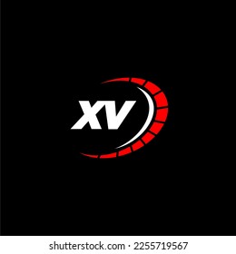 XV monograma inicial para el logotipo del automóvil con vector de diseño de imágenes de velocidad