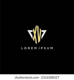 XV initial monogram logo for shape triangle creative design
