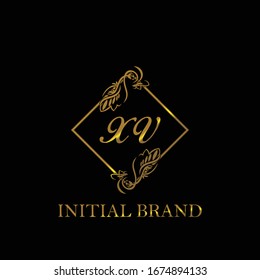 XV Initial wedding logo template vector