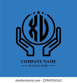 XV initials held within hands, symbolizing trust and protection. The circle represents unity, while stars highlight excellence and ambition.