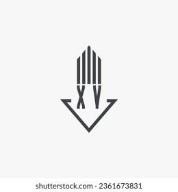 XV initials Real Estate Logo stock illustration. Logo vector