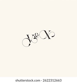 XV letter elegancy and beauty in one look wedding caligraphic logo with monogram concept