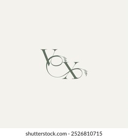 XV letter elegant and elegant logo organic hairline logotype wedding concept monogram