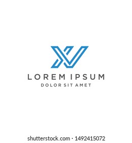 XV Logo Monogram Icon Vector Template