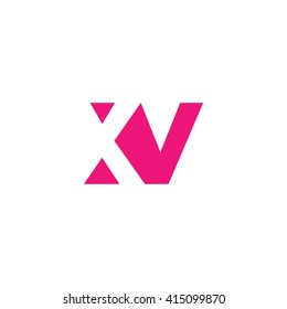 XV Logo. Vector Graphic Branding Letter Element. White Background