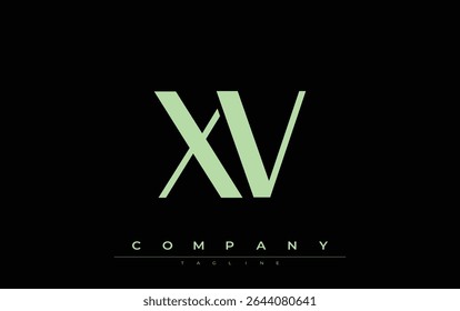XV Modern Initials Logo-Design. Branding-Logo mit stilisierten Initialen, die kühnes Design und moderne Ästhetik zeigen. Ideal für professionelles Business Branding oder kreative Projekte mit Schwerpunkt auf minimalistischen