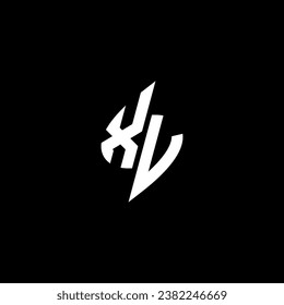 Diseño del logotipo de soporte de monograma XV con concepto de forma fría en vector