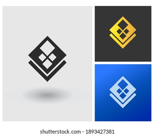 XV OV XU OU initial based Logo Design in Gradient Colors. Creative Modern masculine company logo. Tile, book, fabric shape with Letters Vector Icon Logo idea Illustration.