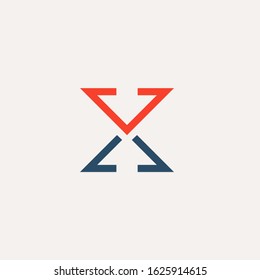 XV simple initial letter vector design template 