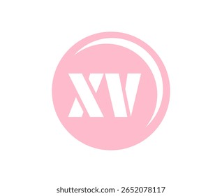 XV emblema desportivo ou logótipo de equipe. Logotipo de bola com uma combinação de letra inicial X e V para bolas loja, empresa de esportes, treinamento, distintivo do clube. Ilustração vetorial.