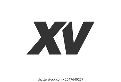 XV Techno Editable Font Logo For Corporate Branding. Bold, Futuristic Design With Unique Typographic Ideas. Minimal Custom Type And Dynamic Letter Variations For Promotion, Printing, And Book Titles