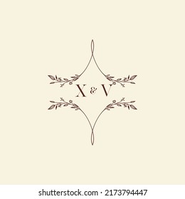 XV wedding initial logo letters in high quality professional design that will print well across any print media
