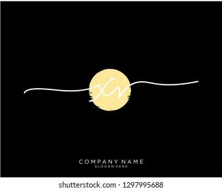 XV X V Initial handwriting logo template