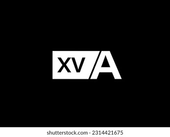 XVA Logo and Graphics design vector art, Icons isolated on black background