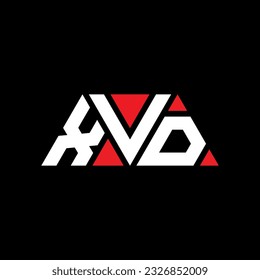 XVD triangle letter logo design with triangle shape. XVD triangle logo design monogram. XVD triangle vector logo template with red color. XVD triangular logo Simple, Elegant, and Luxurious design.