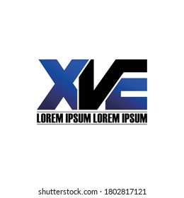XVE-Buchstaben-Monogramm-Logo-Design, Vektorgrafik