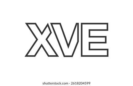 Modelo de design de logotipo XVE com texto em negrito forte e moderno. Logotipo vetorial inicial com tipografia simples e mínima. Identidade de empresa moderna ideal para a presença de marca de empresas.