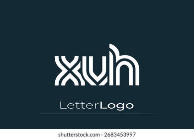 XVH Creative Unique Modern Letter Logo Design. Elegant Monogram Logo Design with Decorative Elements and Typography