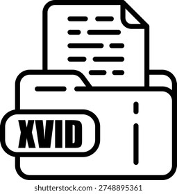 XVID File Illustration vector Icon Design