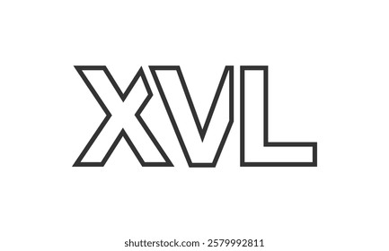 XVL logo design template with strong and modern bold text. Initial based vector logotype featuring simple and minimal typography. Trendy company identity ideal for businesses brand presence.
