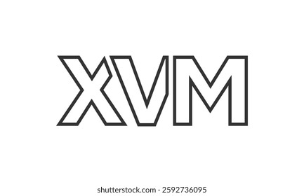 XVM logo design template with strong and modern bold text. Initial based vector logotype featuring simple and minimal typography. Trendy company identity ideal for businesses brand presence.
