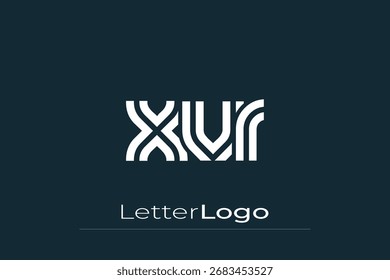XVR Creative Unique Modern Letter Logo Design. Elegant Monogram Logo Design with Decorative Elements and Typography