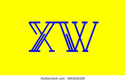 XW abstract initials monogram letter text alphabet logo design
