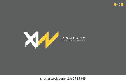 Letras de alfabeto XW Iniciales Logotipo de monograma WX, X y W
