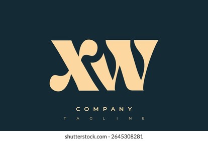 XW kreative abstrakte Typografie Logo Design. Elegantes Logo, das mutige Typografie und kreative Formen kombiniert, ideal für Branding- und Identitätslösungen.