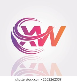 XW Creative Gradient Swirl Monogram Logo – Modern Abstract Letter mark Design for Professional Branding and Digital Identity