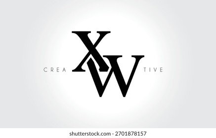 XW  Elegant Serif Monogram Logo – Luxury Lowercase Typographic Lettermark for Modern Branding