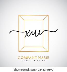 XW Initial Handwriting logo template vector