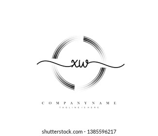 XW initial handwriting logo template vector