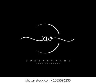 XW initial handwriting logo template vector