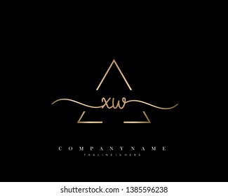 XW initial handwriting logo template vector