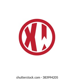 XW initial letters circle business logo red