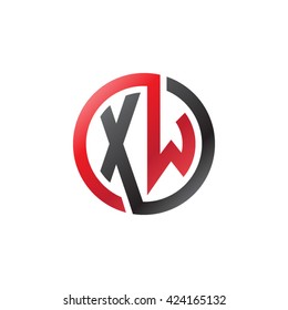 XW initial letters looping linked circle logo red black