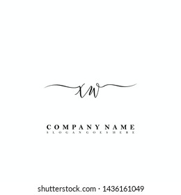 XW Initial luxury handwriting logo vector