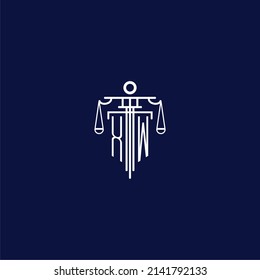 XW initial monogram logo for lawfirm with scale vector design