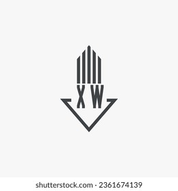 XW initials Real Estate Logo stock illustration. Logo vector