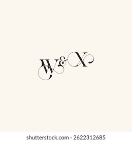 XW letter elegancy and beauty in one look wedding caligraphic logo with monogram concept