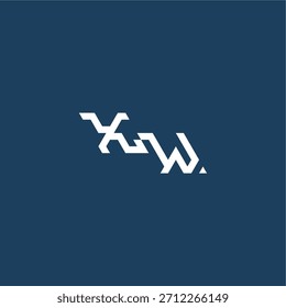 Logotipo moderno del monograma del estilo del techno minimalista del diseño inicial del concepto del esport de la letra de XW