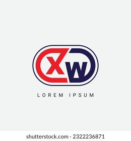 XW Letter Initial Logo Design, Vector Template