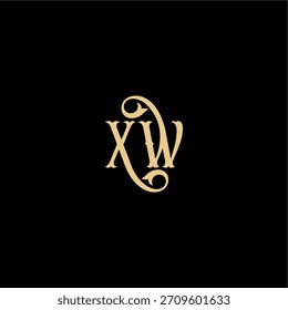 XW Buchstabe anfängliches königliches Konzept Barock Stil Design Monogramm modernes Logo