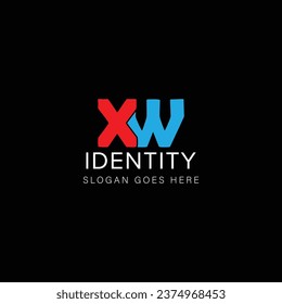 XW letter logo creative design with vector graphic XW simple and modern logo