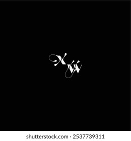 XW letter monogram style and elegant concept organic hairline logo wedding typography initial