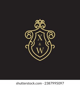 Logotipo inicial vintage de la línea XW en un diseño profesional de alta calidad que se imprimirá en cualquier medio de impresión