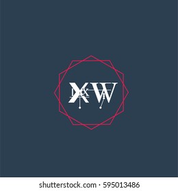 xw logo letter initial, Abstract Polygonal Background Logo, design for Corporate Business Identity,flat icon, Alphabet letter